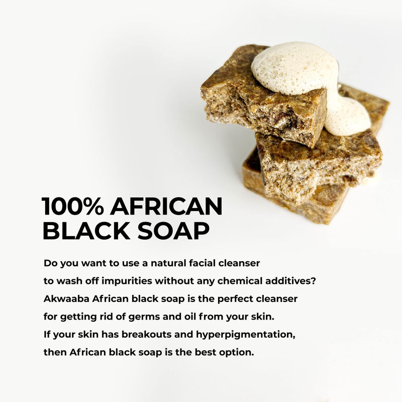 AKWAABA African Black Soap with Turmeric | 4 oz | Cleansing Bar for Face & Body - Image 3
